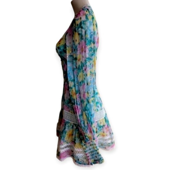 Anthropologie Hemant & Nandita Floral Georgette A-Line Minidress — XS - Picture 5 of 16